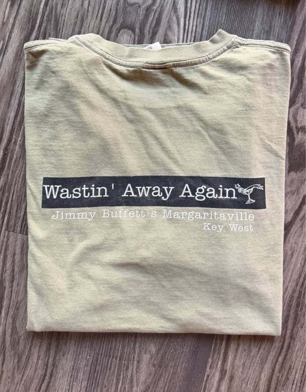 Vintage Jimmy Buffett’s Wastin’ Away Again’ Margaritaville Graphic T-Shirt